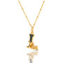 Gold Plated L Initial Necklace With Green Marble, thumbnail 1 of 5