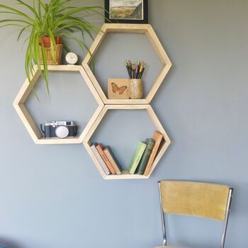 Hexagon Wooden Shelf, 7 of 9