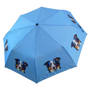 Border Collie Dog Print Umbrella, 4 of 4