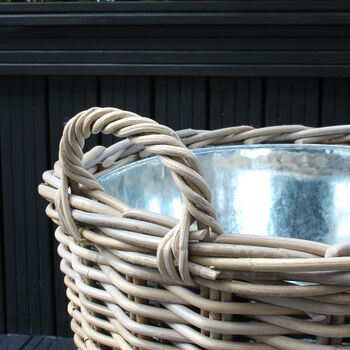Extra Large Zinc Lined Rattan Planter, 6 of 6