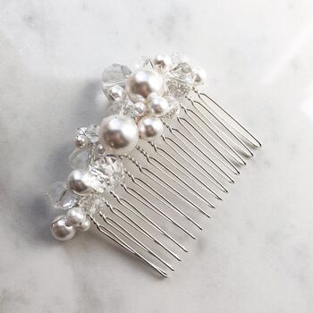 Lustre Crystal And Pearl Bridal Comb, 3 of 3