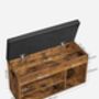 Shoe Bench With Cushion Hidden Storage Shelves, thumbnail 11 of 12