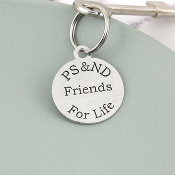 Friendship Gift Personalised Round Pewter Keyring, 2 of 8