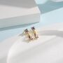 Amethyst Purple Double Cz Stud Earrings Sterling Silver, thumbnail 4 of 12