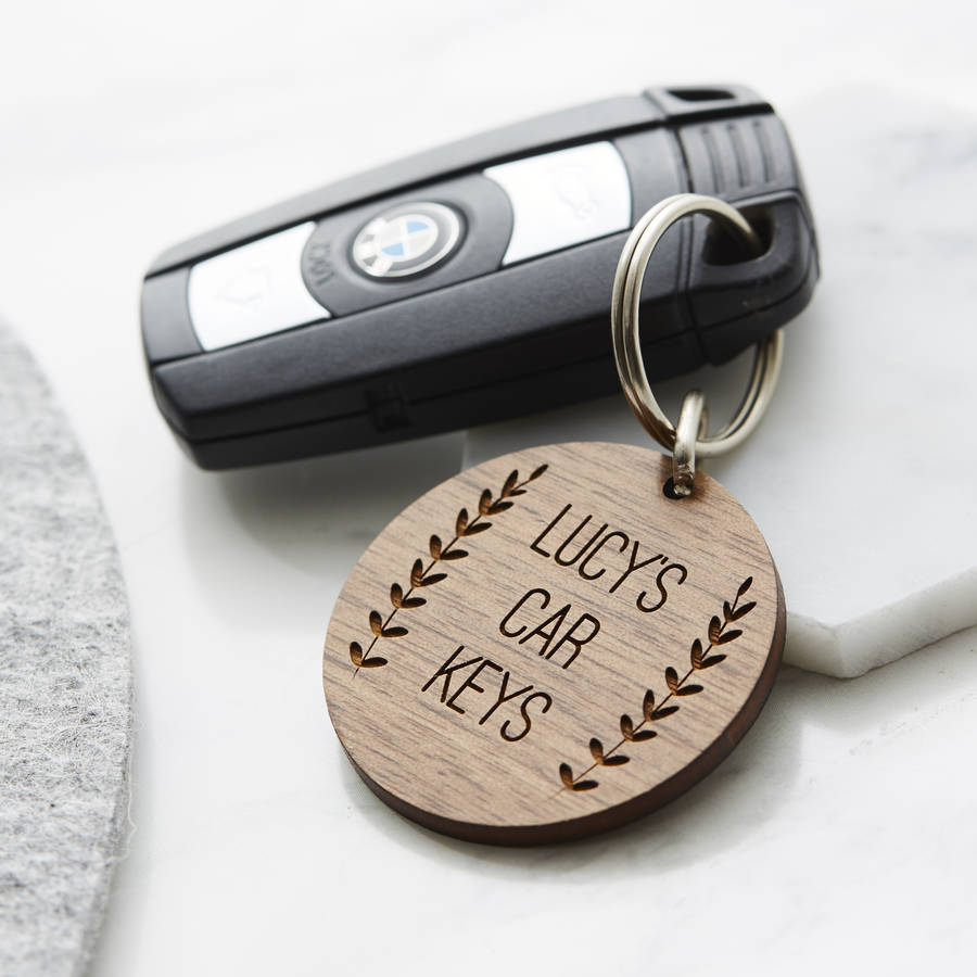 Personalised Wooden Keyring, 1 of 2