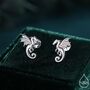 Sterling Silver Extra Small Dragon Flat Back Earrings, thumbnail 1 of 9