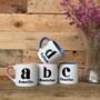 Childrens Small China Cup With Bold Black Initial And Name, thumbnail 4 of 6