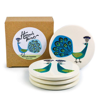 Ceramic Peacock Coasters, 2 of 2