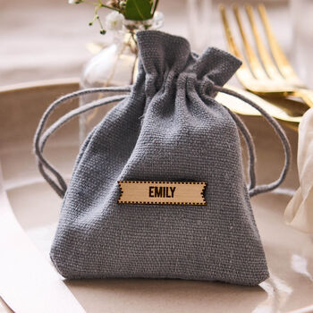 Personalised Grey Wedding Favour Bag, 2 of 3