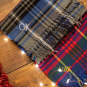 Personalised Embroidered Winter Checked Scarf, 8 of 9