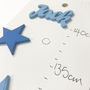 Personalised Blue Stars Wooden Height Chart, thumbnail 9 of 12