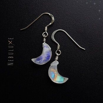 Moonstone Star And Moon Crystal Earrings, 5 of 11