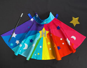 Personalised Magician Wizard Hero Cape And Wand Set, 5 of 8