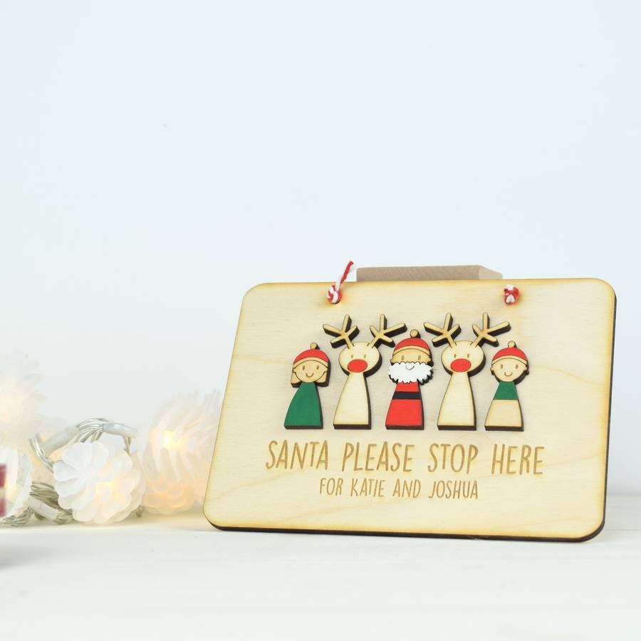 Personalised Santa Stop Here Sign By just toppers | notonthehighstreet.com