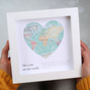 You Are My World Map Heart Valentine's Framed Print, thumbnail 1 of 7