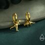 Sterling Silver Mismatched T Rex And Triceratops Hoop Earrings, thumbnail 4 of 12