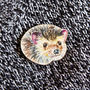 Inky Hedgehog Eco Wooden Pin Brooch, thumbnail 2 of 7