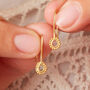 Champagne Diamond Oval Shaped Drop Earrings, thumbnail 1 of 9