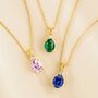 Emerald Pendant Necklace In Sterling Silver And 18k Gold Vermeil, thumbnail 2 of 12