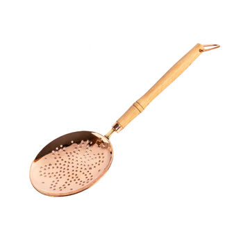 Handmade Solid Copper Skimmer – Wood Handle, 5 of 5