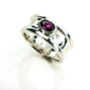 Sterling Silver Gemstone Drum Ring, thumbnail 5 of 7
