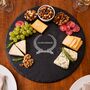 Personalised Wreath Round Slate Cheese Board, thumbnail 1 of 5