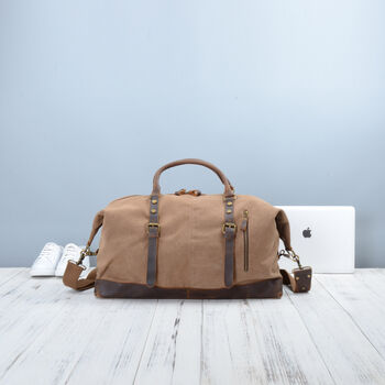 Leather Holdall Weekend Bag With Luggage Tag, 12 of 12