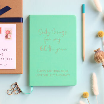 Personalised 60 Things For 60th Year Planner Notebook, 3 of 11