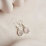 Handmade Teardrop Rose Quartz Sterling Silver Drop Earrings, thumbnail 9 of 12