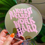 Manifest And Work Hard Mini Mirror, thumbnail 1 of 4