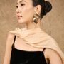 100% Mulberry Silk Scarf Champagne Gold In Gift Box, thumbnail 2 of 7