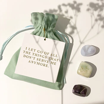 Calm Crystal Kit Set Of Three Crystal Bundle For Spiritual Manifestation⎜Amazonite Amethyst For Peace Clarity⎜Thoughtful Relaxation Gift, 2 of 4