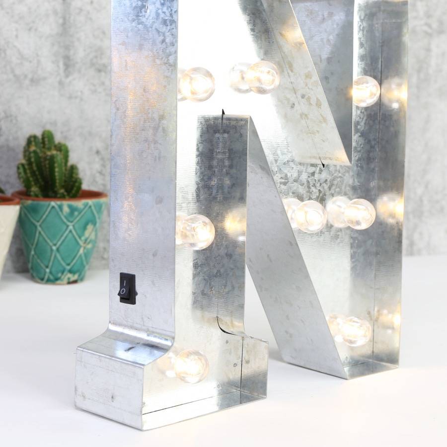 industrial metal letter with led lights by lisa angel homeware & gifts ...