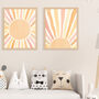 Two Boho Suns Kids Nursery Wall Art Print Gift, thumbnail 2 of 5