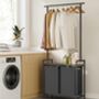 Two Section Laundry Basket With Clothes Rail Shelf, thumbnail 3 of 12