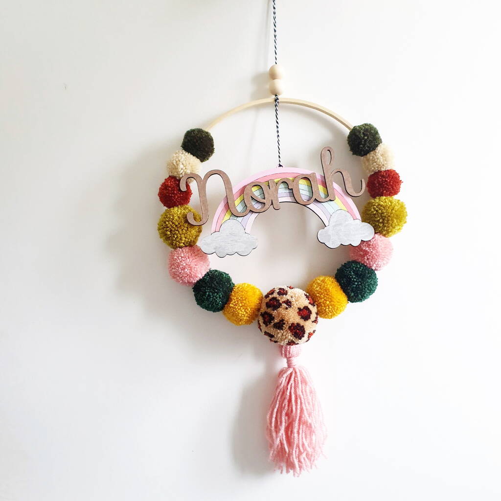 Personalised Pom Pom Wall Hanging, 1 of 3
