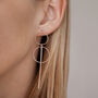 Double Hoop Pendant Drop Earrings, thumbnail 5 of 6