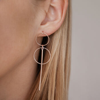 Double Hoop Pendant Drop Earrings, 5 of 6