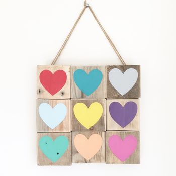 Reclaimed Wood Heart Mosaic Sign, 7 of 10