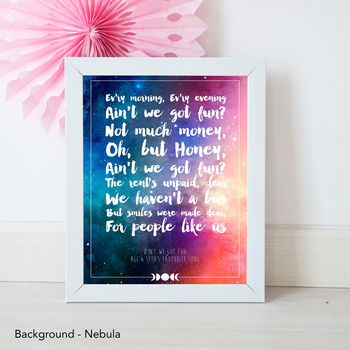 Personalised Favourite Song Lyrics Or Quote Print, 8 of 11