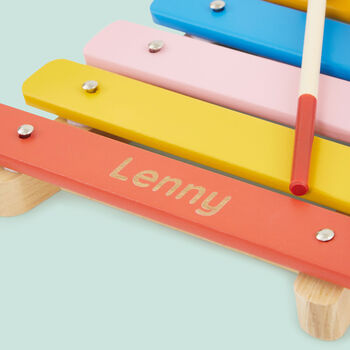 Personalised Colourful Xylophone Wooden Toy, 2 of 5
