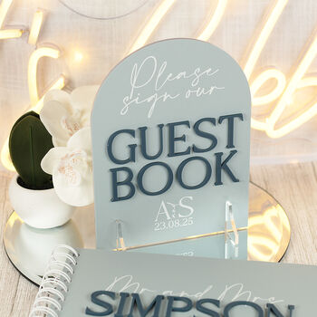 Manhattan Sign Our Guest Book Wedding Acrylic Sign, 7 of 8