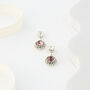 Violet Swarovski Crystal Snow Drop Earrings, thumbnail 2 of 5