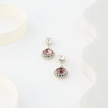 Violet Swarovski Crystal Snow Drop Earrings, 2 of 5