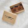 Personalised Wooden Round Cufflinks, thumbnail 3 of 5
