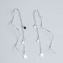 Sterling Silver Star Chain Threader Earrings, thumbnail 1 of 3