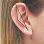 Oxidised Silver Gothic Triangle Ear Climber Earring, thumbnail 1 of 6