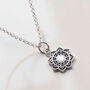 Sterling Silver Gemstone Moroccan Flower Necklace, thumbnail 3 of 7