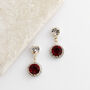 Ruby Red Swarovski Crystal Snow Drop Earrings, thumbnail 2 of 6