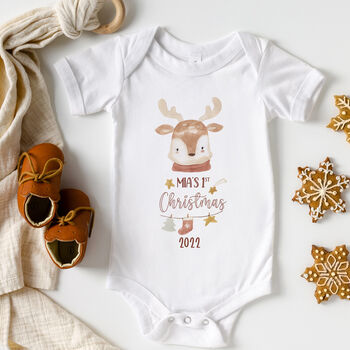 Personalised First Christmas Bodysuit, Eco Sustainable, 3 of 5